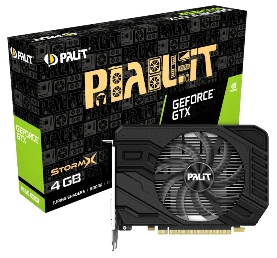 Видеокарта 4Gb PALIT GTX1650 SUPER STORMX 4G NE6165S018G1-166F
