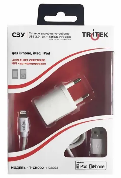 T-CH002+CB003 зарядное устройство+кабель Apple
