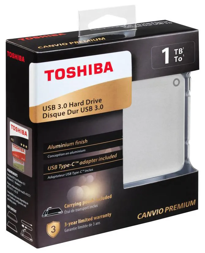 Внешний жесткий диск 1 TB Toshiba Canvio Premium HDTW210ES3AA