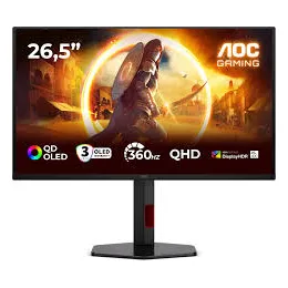 Монитор Игровой 27" AOC Q27G4SDR QD-OLED 2560x1440 360Hz 0.03ms 1000cd/m2 1,5M:1 2xHDMI 1xDP 2xUSB-A 1xUSB-B Черный