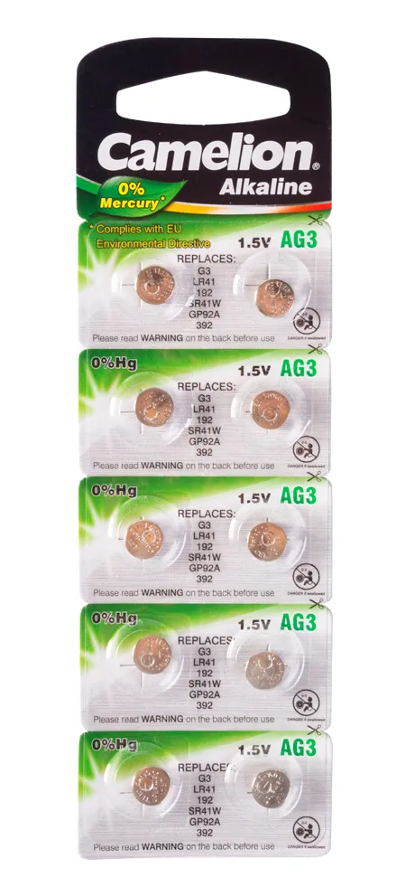 Батарейка CAMELION AG3-BP10(0%Hg)