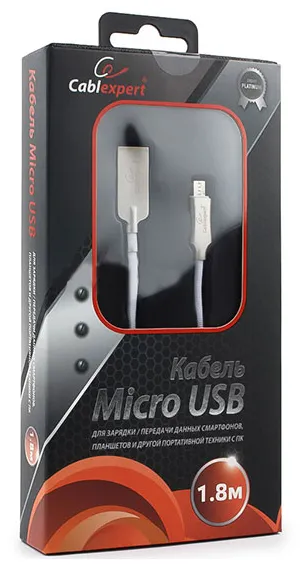Кабель USB Type A-micro USB Cablexpert CC-P-mUSB02W-1.8M