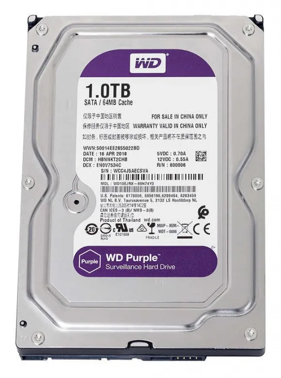 Жесткий диск 1Tb WD Purple WD10EJRX