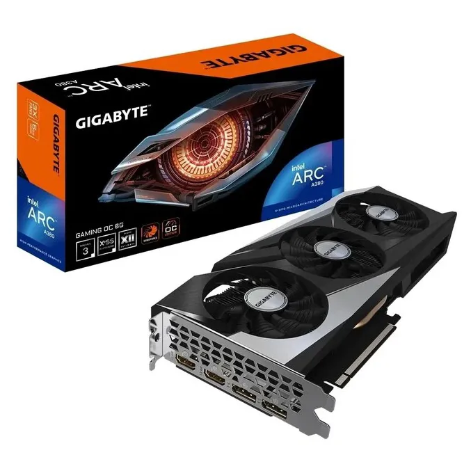 Видеокарта 6Gb GIGABYTE Intel Arc A380 GV-IA380GAMING OC-6GD