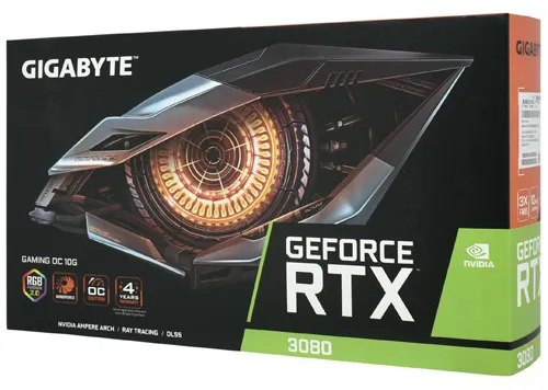 Видеокарта 10 GB Gigabyte RTX 3080 GV-N3080GAMING OC-10GD