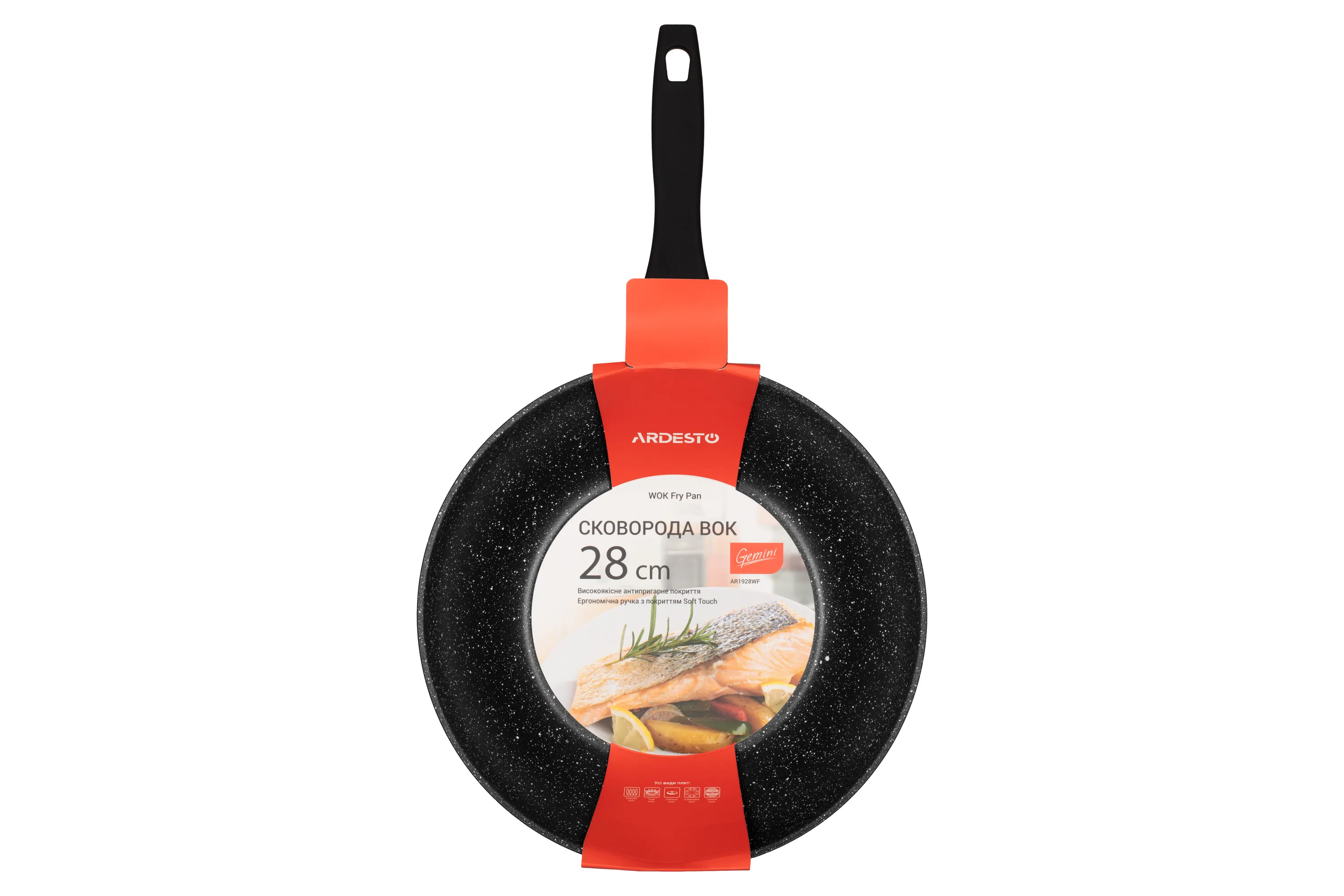 Сковорода ВОК Ardesto Gemini Gourmet Anzio 28 см, алюминий AR1928WF