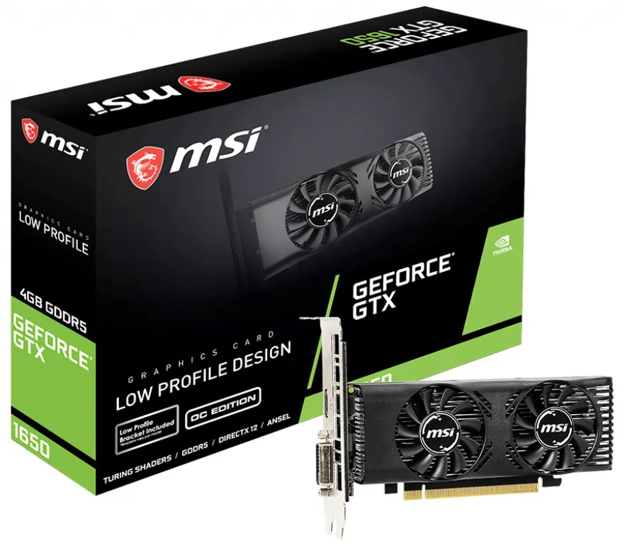 Видеокарта 4Gb MSI GeForce GTX1650 4GT LP OC