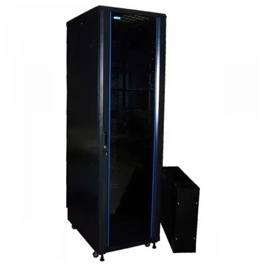 Шкаф 19" Business, 22U 600x800, черный, передняя дверь стекло, задняя дверь распашная металл