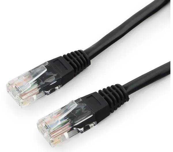 Патч корд UTP 5e-Cat 1 m Cablexpert PP12-1M/BK черный