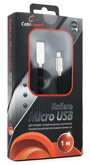Кабель USB Type A-micro USB Cablexpert CC-P-mUSB02Bk-1M