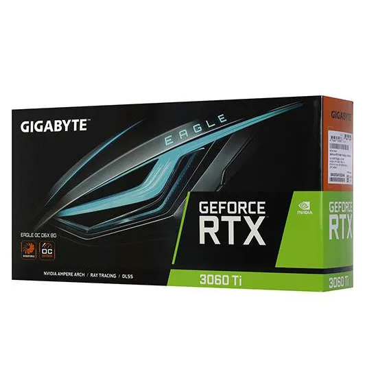 Видеокарта 8 GB Gigabyte RTX 3060Ti GV-N306TXEAGLE OC-8GD