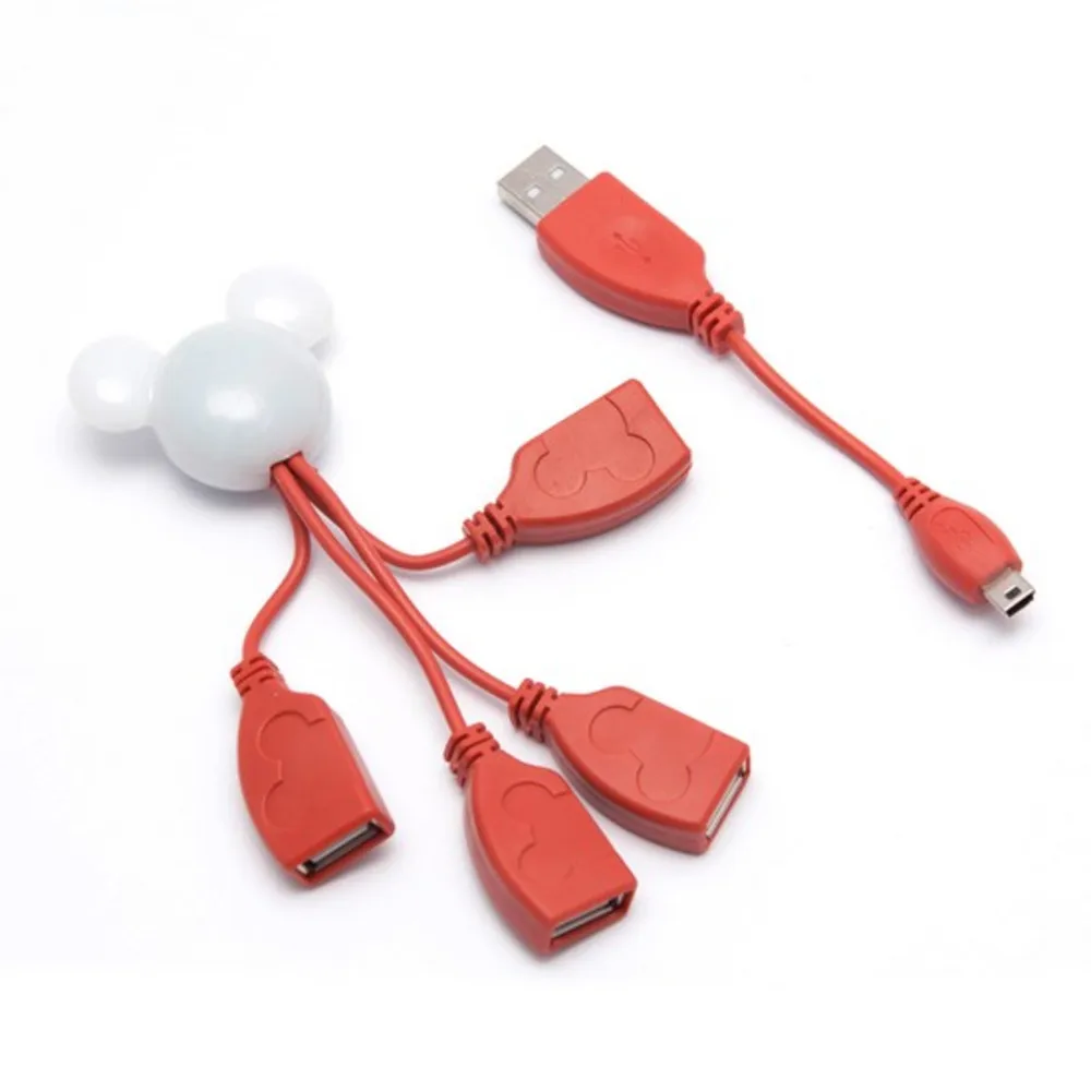 Расширитель USB Deluxe DUH4003RD Красно-Белый