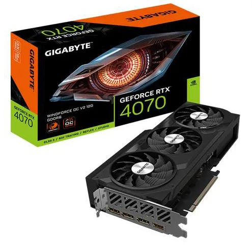 Видеокарта 12Gb Gigabyte RTX4070 WINDFORCE OC V2 12G GV-N4070WF3OCV2-12GD