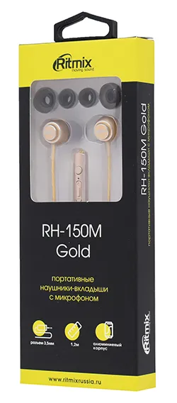 Гарнитура Ritmix RH-150M Gold gold