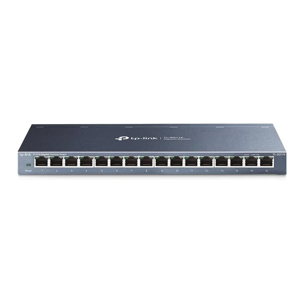 Коммутатор GbE 16-портовый Tp-Link TL-SG116 <16-port Gigabit Switch, настольнйы, металический корпус>