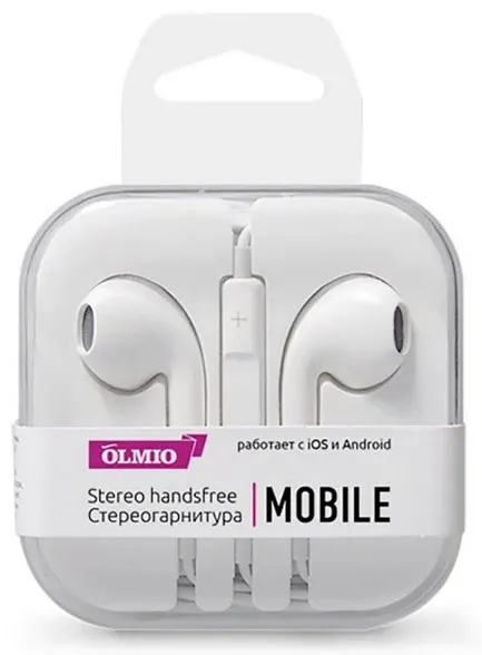 Наушники-вкладыши проводные OLMIO Mobile белый