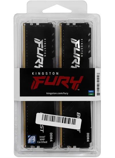 Оперативная память 16 GB kit Kingston Fury Beast KF437C19BBK2/16