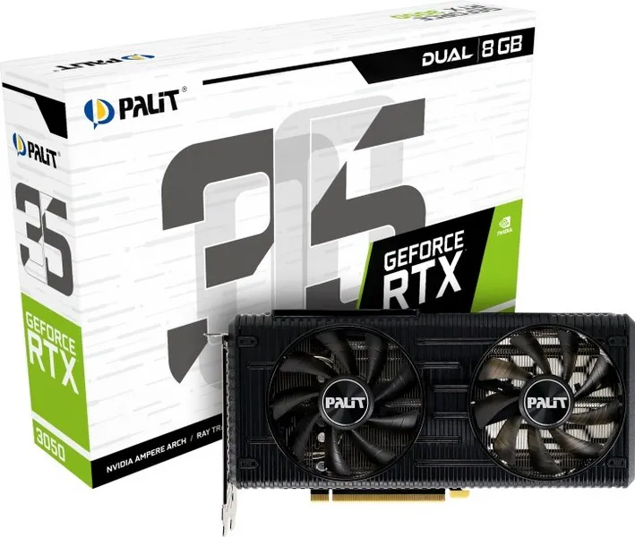 Видеокарта 8 GB Palit RTX 3050 Dual NE63050019P1-190AD
