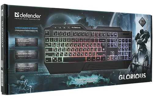 Клавиатура Defender GLORIOUS GK-310L RU Black