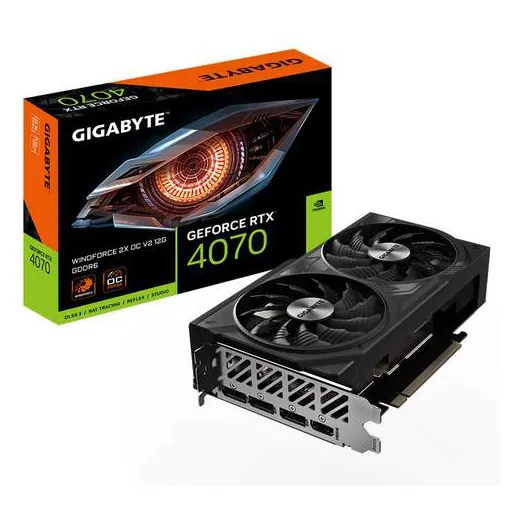Видеокарта 12Gb Gigabyte RTX4070 WINDFORCE OC V2 12G GV-N4070WF2OCV2-12GD