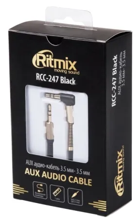 Кабель аудио сигнала Ritmix RCC-247 Orange джек 3.5/джек 3.5, 1м.