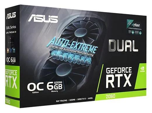 Видеокарта 6Gb Asus RTX2060 DUAL-RTX2060-O6G