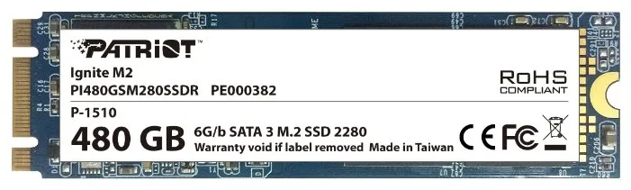 SSD накопитель 480 GB Patriot Ignite M2 PI480GSM280SSDR