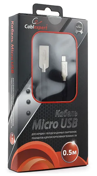 Кабель USB Type A-micro USB Cablexpert CC-P-mUSB02Bk-0.5M