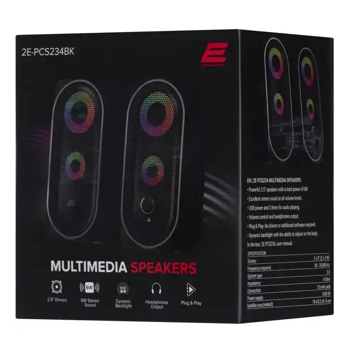 Акустическая система 2E PCS234 RGB Black