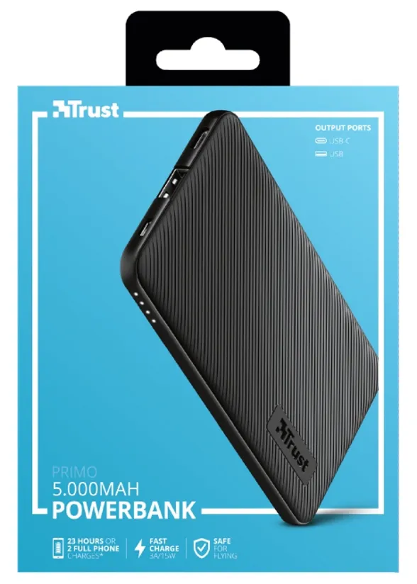 Внешний аккумулятор Trust Primo Ultra-thin 5000 Черный