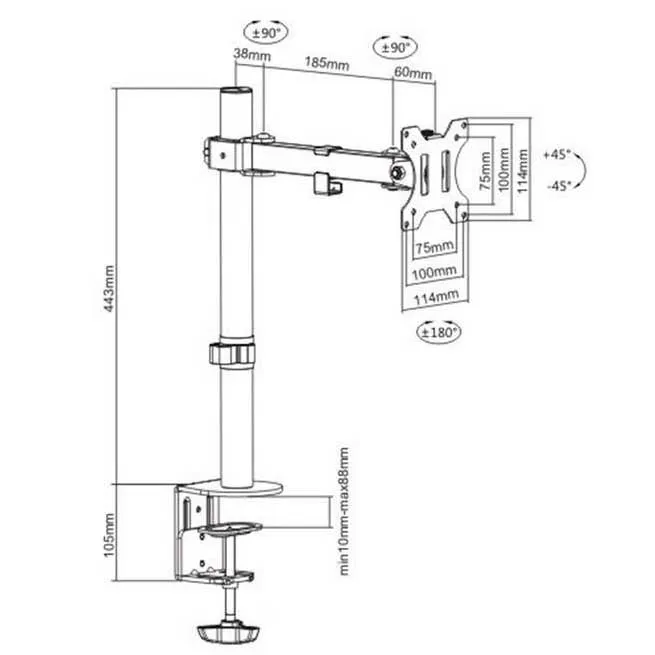 Настольный кронштейн Brateck LDT12-C011