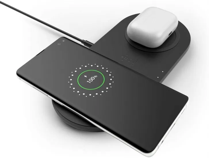 Беспроводное зарядное устройство Belkin Dual Pad Wireless Charging Qi, 2x 10W, black,
