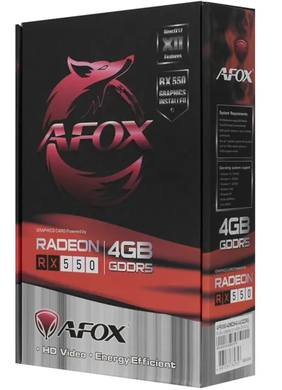 Видеокарта 4 GB Afox RX 550 AFRX550-4096D5H4-V4