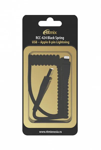 Кабель Apple iPad/iPhone/iPod Ritmix RCC-424 Black Spring