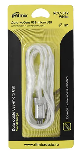 Кабель USB Type A-micro USB Ritmix RCC-312 White