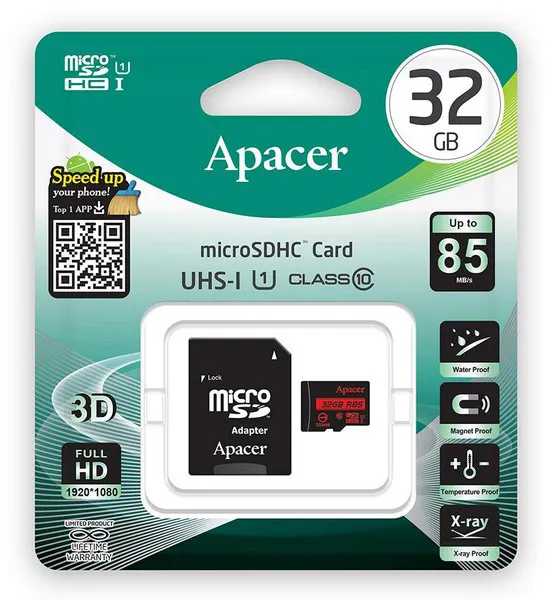 Карта памяти Apacer 32GB AP32GMCSH10U5-R