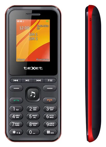 Мобильный телефон Texet TM-316 черно-красный