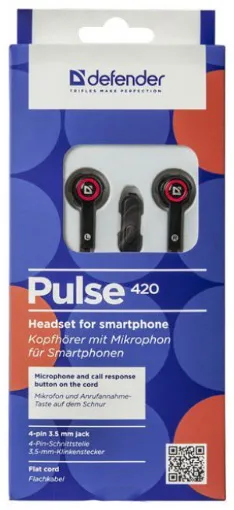 Наушники Defender Pulse 420 Черный-красный