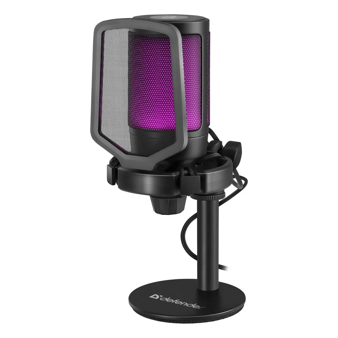 Игровой стрим микрофон Defender Impulse GMC 600 USB черный