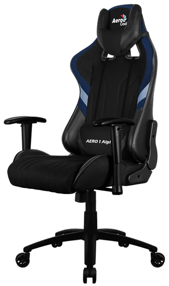 Игровое компьютерное кресло Aerocool AERO 1 Alpha Чёрно-Синий