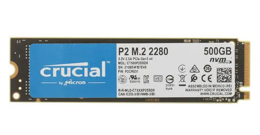 SSD накопитель 500Gb Crucial P2 3D NAND CT500P2SSD8