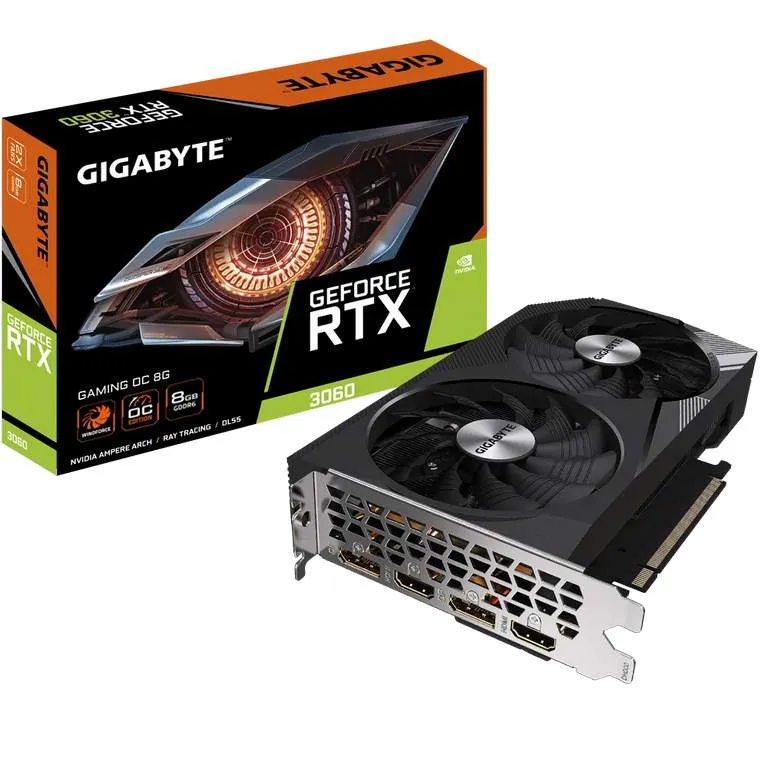 Видеокарта 8Gb GIGABYTE RTX3060 GV-N3060GAMING OC-8GD