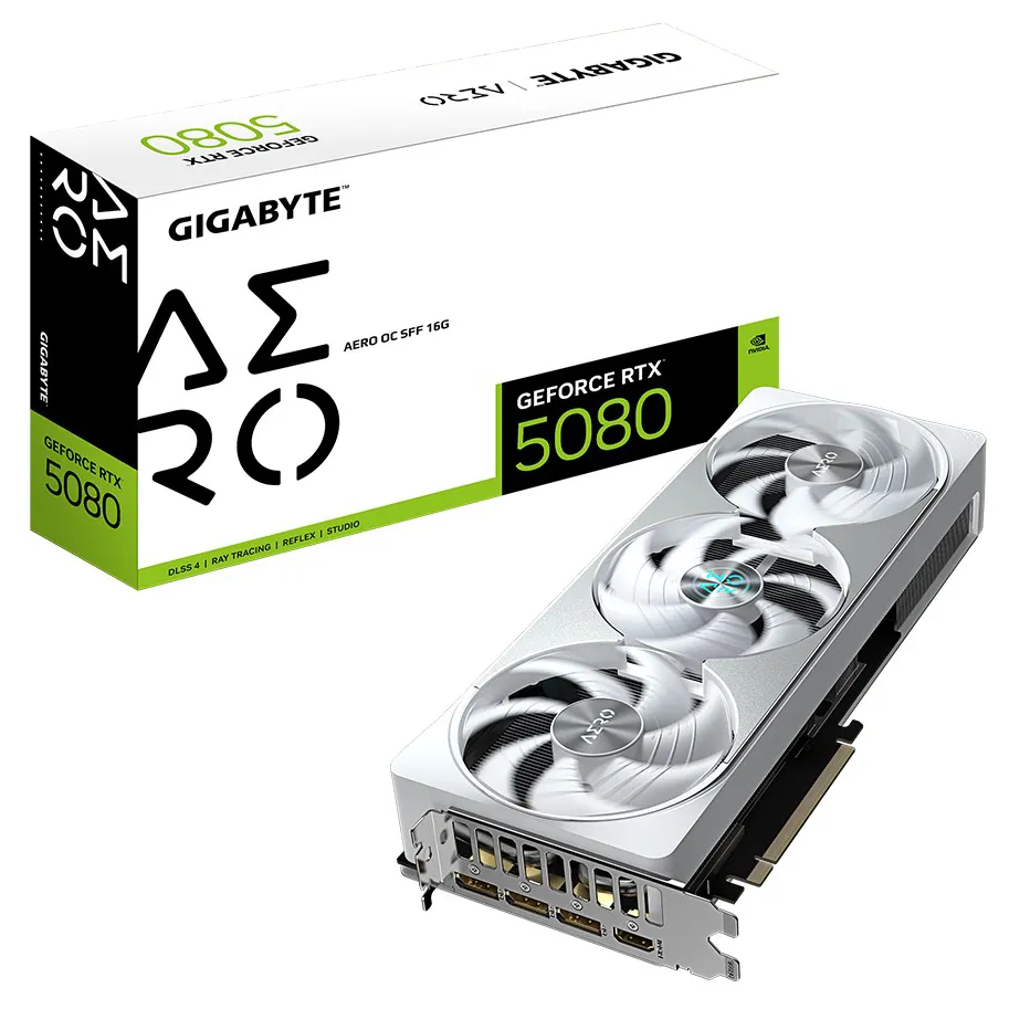 Видеокарта 16Gb Gigabyte RTX5080 AERO OC 16G GV-N5080AERO OC-16GD