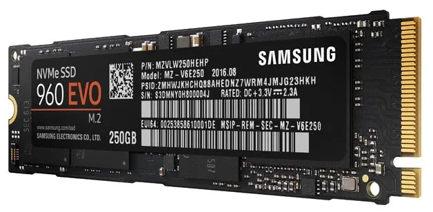 SSD накопитель  250 GB Samsung 960 EVO MZ-V6E250BW