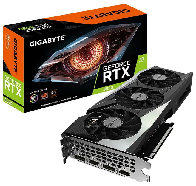 Видеокарта 8 GB Gigabyte RTX 3050 GV-N3050GAMING OC-8GD