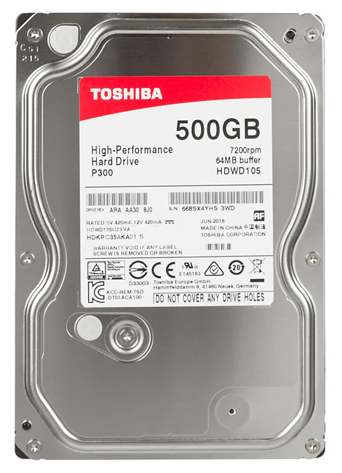 Жесткий диск 500 GB Toshiba P300 HDWD105UZSVA