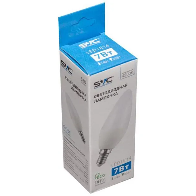LED Лампа SVC LED C35-7W-E14-4200K