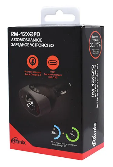 Автомобильное зарядное устройство Ritmix RM-12XQPD