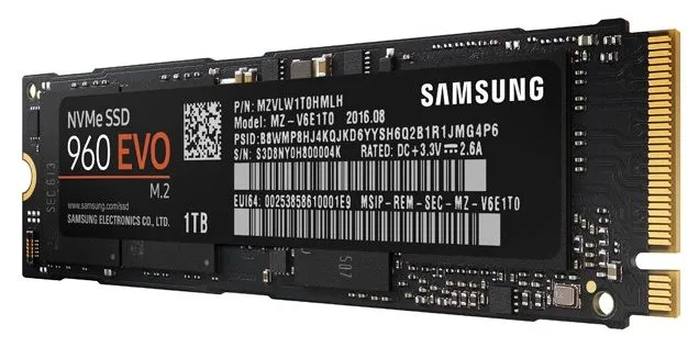 SSD накопитель M.2 1 TB Samsung 960 EVO MZ-V6E1T0BW
