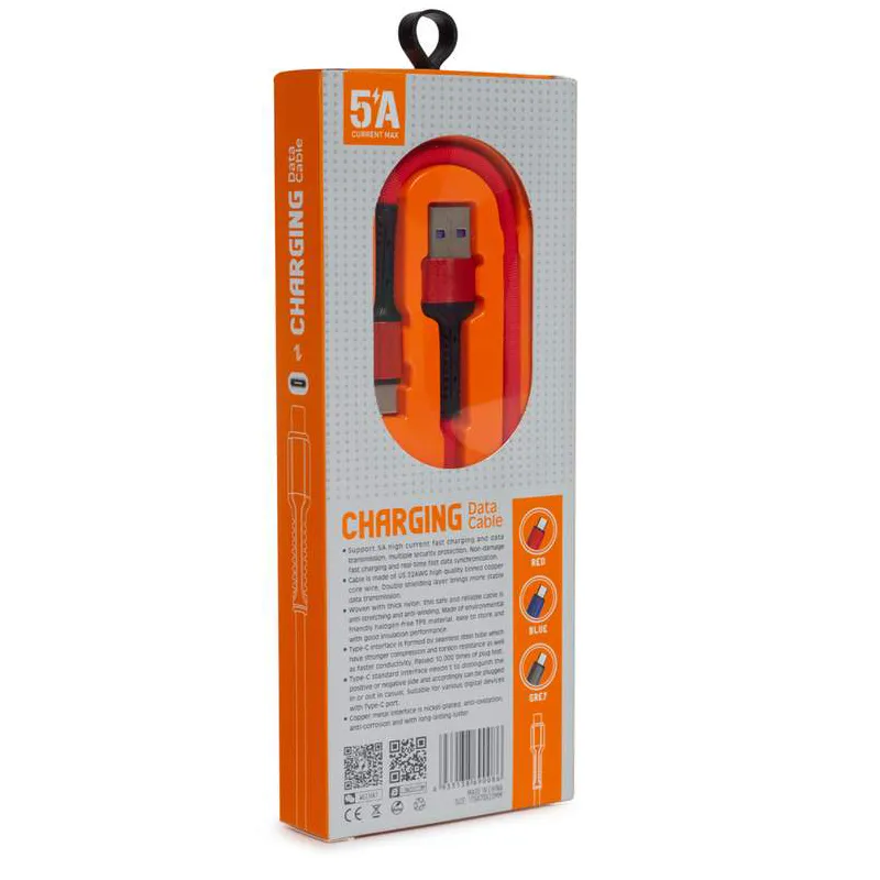 Кабель LDNIO Type-C LS63 5A Fast 1м/2м Красный